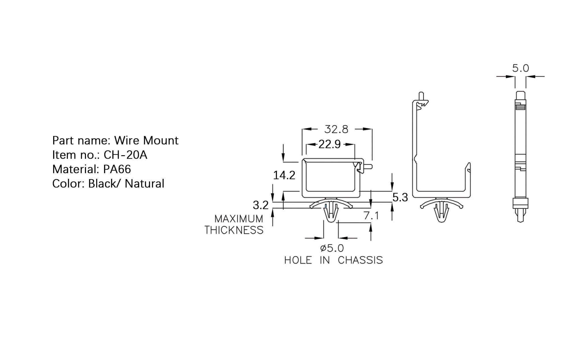 Plastic Wire Mount CH-20A